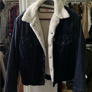 Levi's Women's Dark Blue Sherpa Jacket